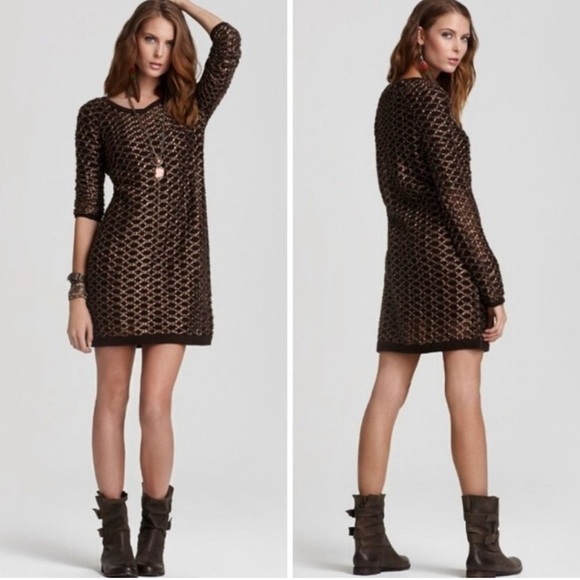 FREE PEOPLE New Romantics Joan of Arc Dress Bronze - Picture 1 of 4